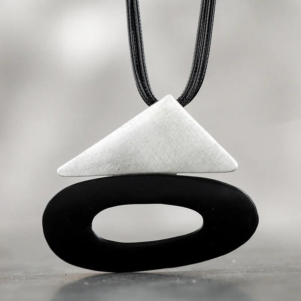 Vintage Necklace Triangle And Round Simple Geometric Suspension Trending Product Jewelry Big Chain