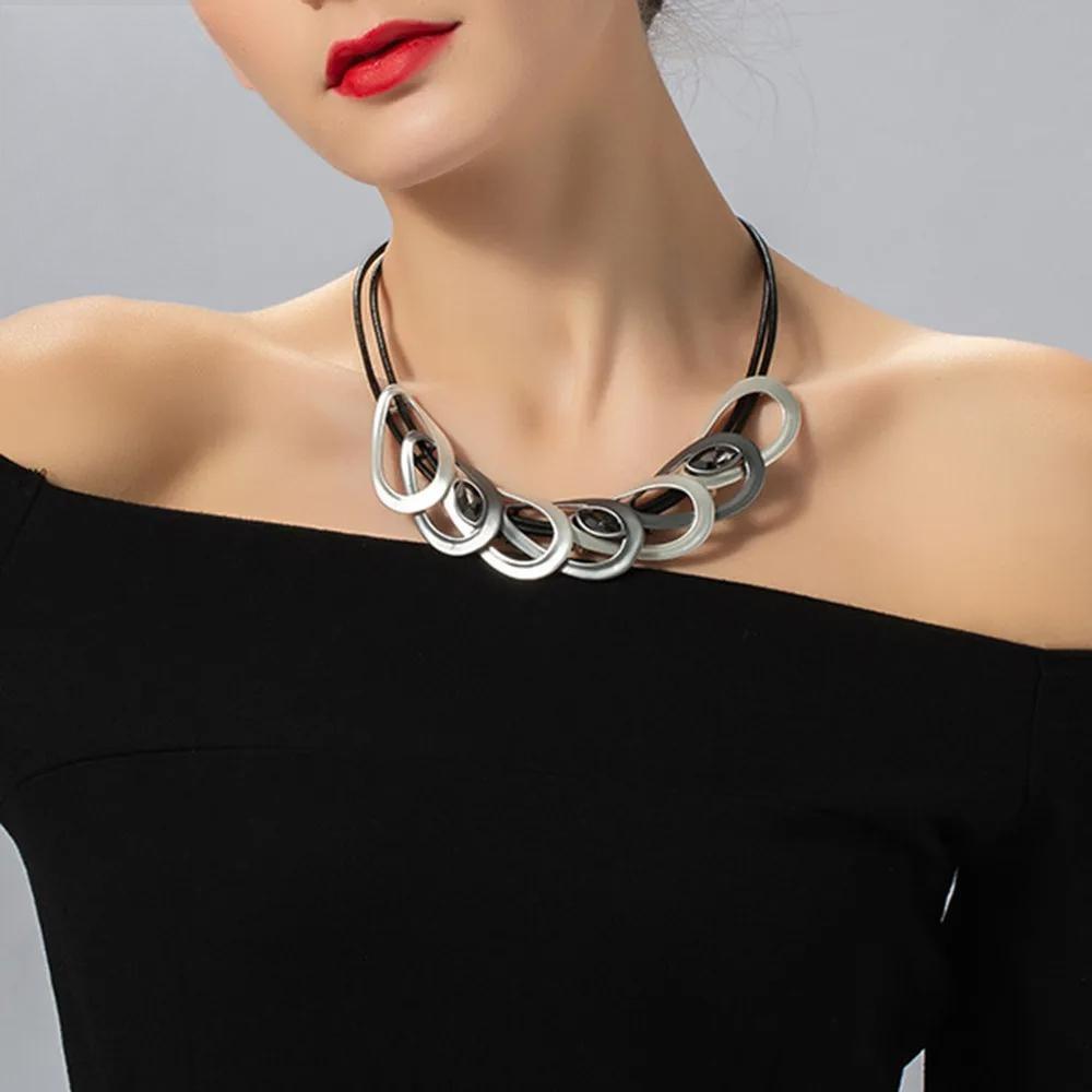 Fashion Neck Chokers Geometric Collares Necklace Chains Jewelry for Women