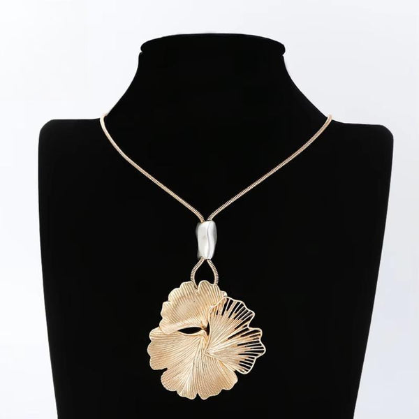 Gold Color Vintage Leaves Suspension Collares Necklace Chains