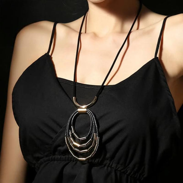 Vintage Collares Long Chains Geometric Necklace Jewelry for Women