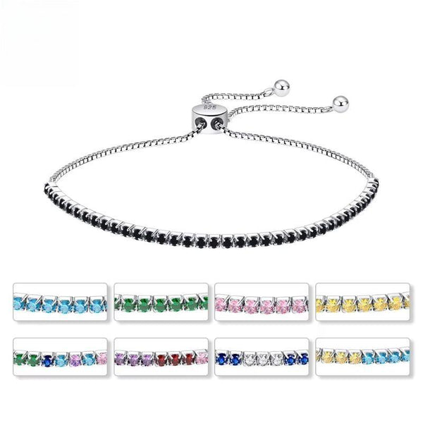 925 Sterling Silver 9 Colors Tennis Bracelet for Women