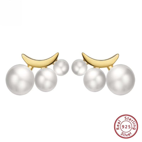 Trendy 925 Sterling Silver Pearl Earrings