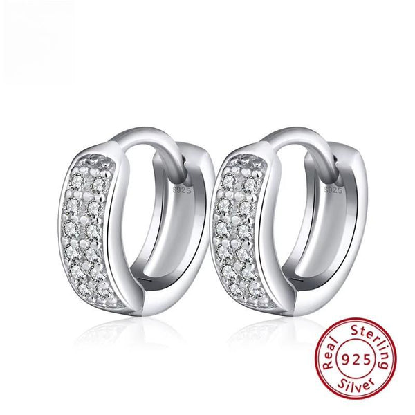 925 Sterling Silver Hoop Earrings For Women With AAA Zircon Crystal Earing