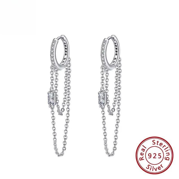 Luxury 925 Sterling Silver Earring Unique Chain Earrings for Women