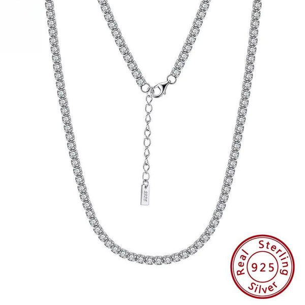 925 Sterling Silver Tennis Necklace for Women