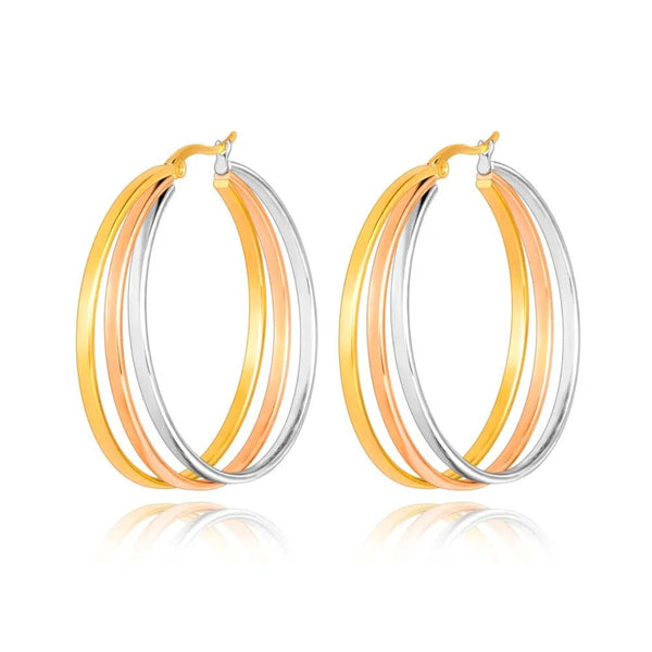 Stainless Steel Party Hoop Earrings For Women Girl