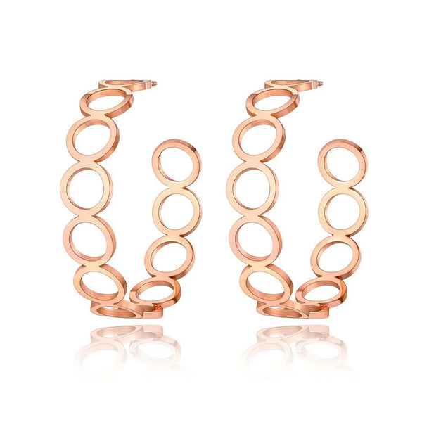 Stainless Steel Party Earrings Bohemia Geometric Circle Earrings