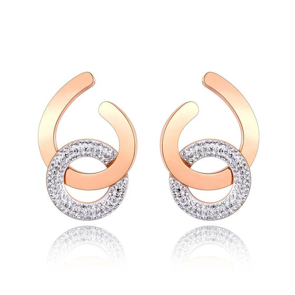 Original Design Titanium Stainless Steel Geometric Circle Earrings For Women