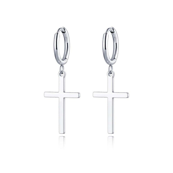 Punk Religious Titanium Stainless Steel Cross Earrings Bohemia Party Charm Earrings