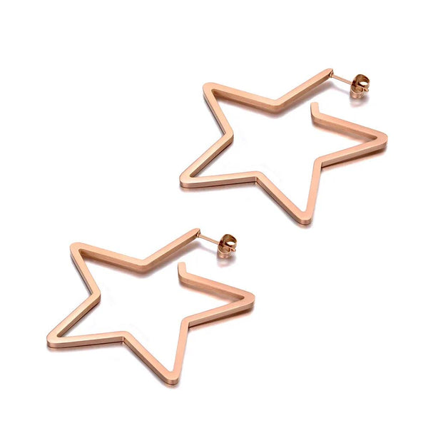 Original Design Titanium Stainless Steel Love Star Earrings