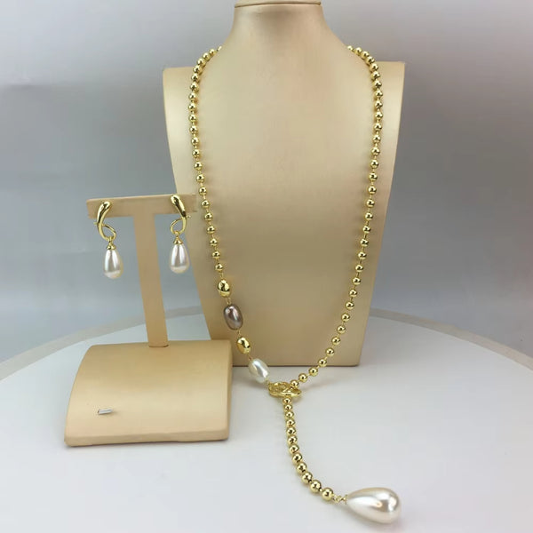 Dubai Fine Jewelry Long Chain with Earrings for Women