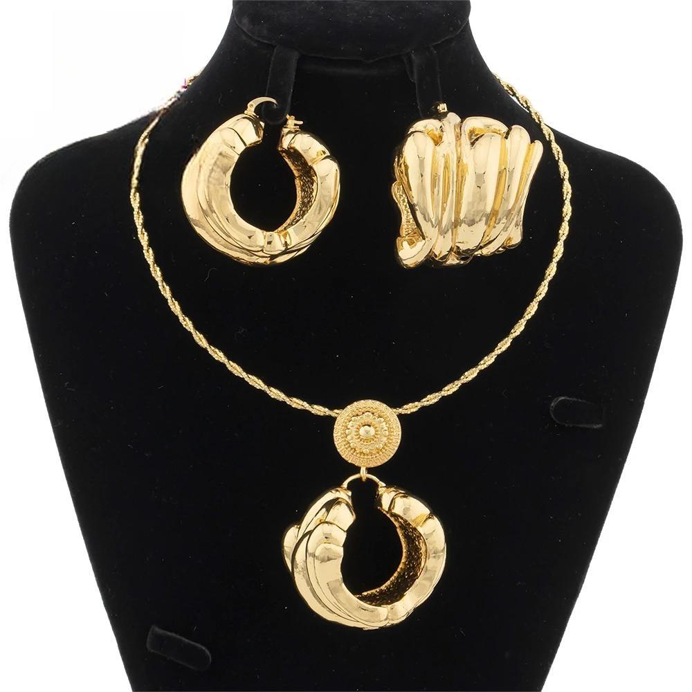 Jewelry Sets For Women Copper Pendant Necklace Earrings