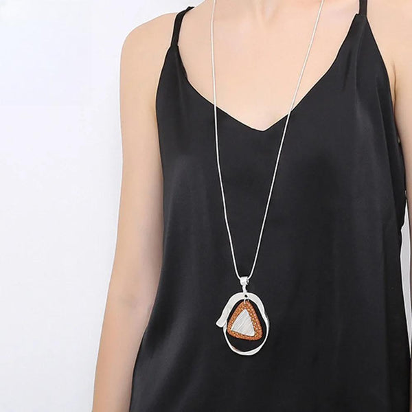 Korean Unusual Long Chains Collar Necklace Trend Suspension Pendant for Women