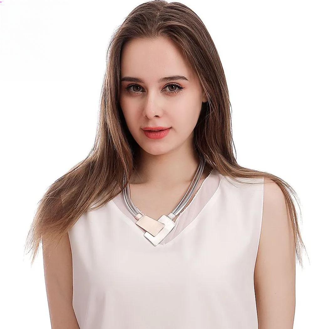 Fashion Chains Collares Necklace Valentines Day Suspension Geometry Pendants for Women