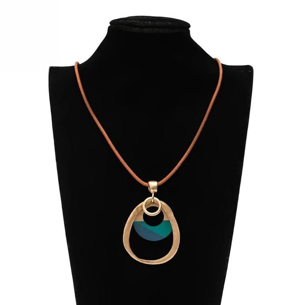 Vintage Suspension Pendants Korean Fashion Jewelry Resin Wood Necklace