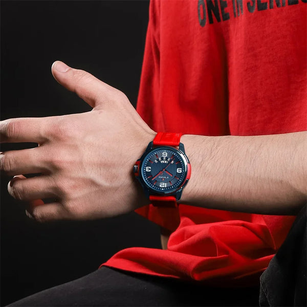 Quartz Watch for Men Fashion Business Silicone Strap Waterproof Luminous Male Wristwatches