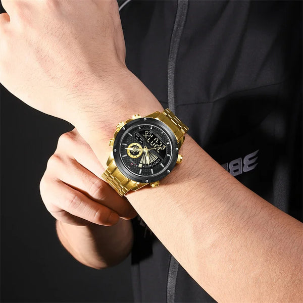 Sport Mens Watches Dual Display Quartz Wristwatch Military Waterproof Digital Luminous Clock