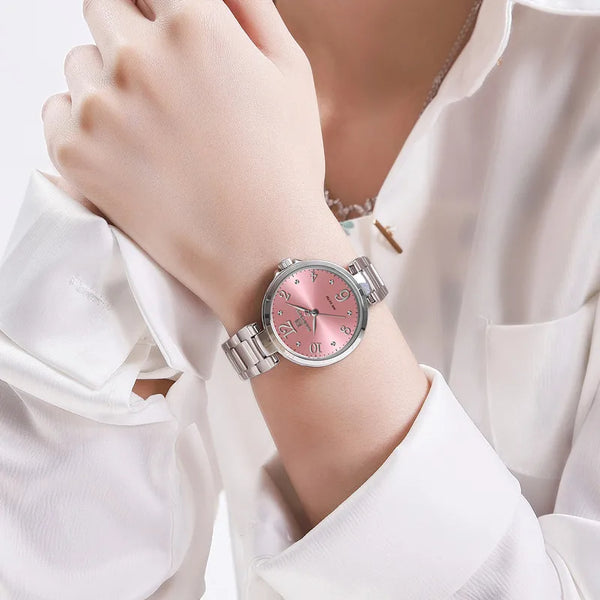 Luxury Quartz Watches For Women Fashion Simple Stainless Steel Waterproof Ladies Wristwatch