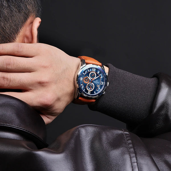 New Original Fashion Business Watches for Men Chronograph Quartz Movement Sport Male Wristwatch