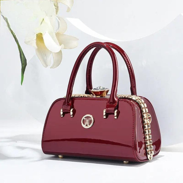 Fashion Patent Leather Bright Face Women Shoulder Handbag