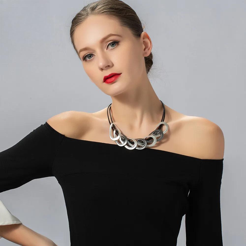 Fashion Neck Chokers Geometric Collares Necklace Chains Jewelry for Women