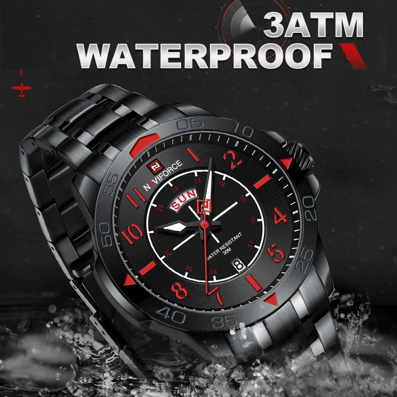 Men's Watches Sport Waterproof Stainless Steel Luxury Fashion Design Quartz Wristwatch