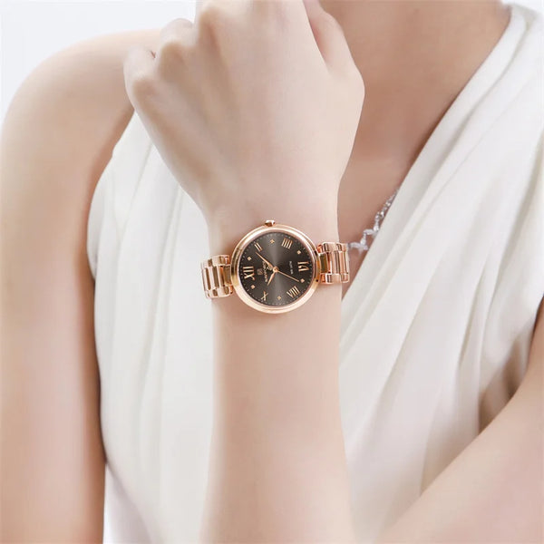 High Quality Watch For Women Fashion Stainless Steel Bracelet Ladies Quartz Wristwatches