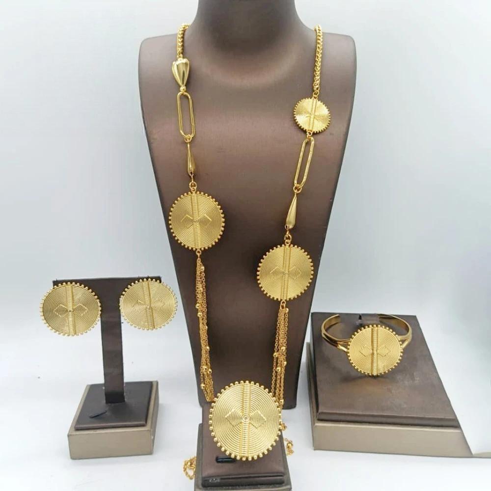 Five Layer Jewelry Sets for Women Trendy Necklace Earrings Pendant