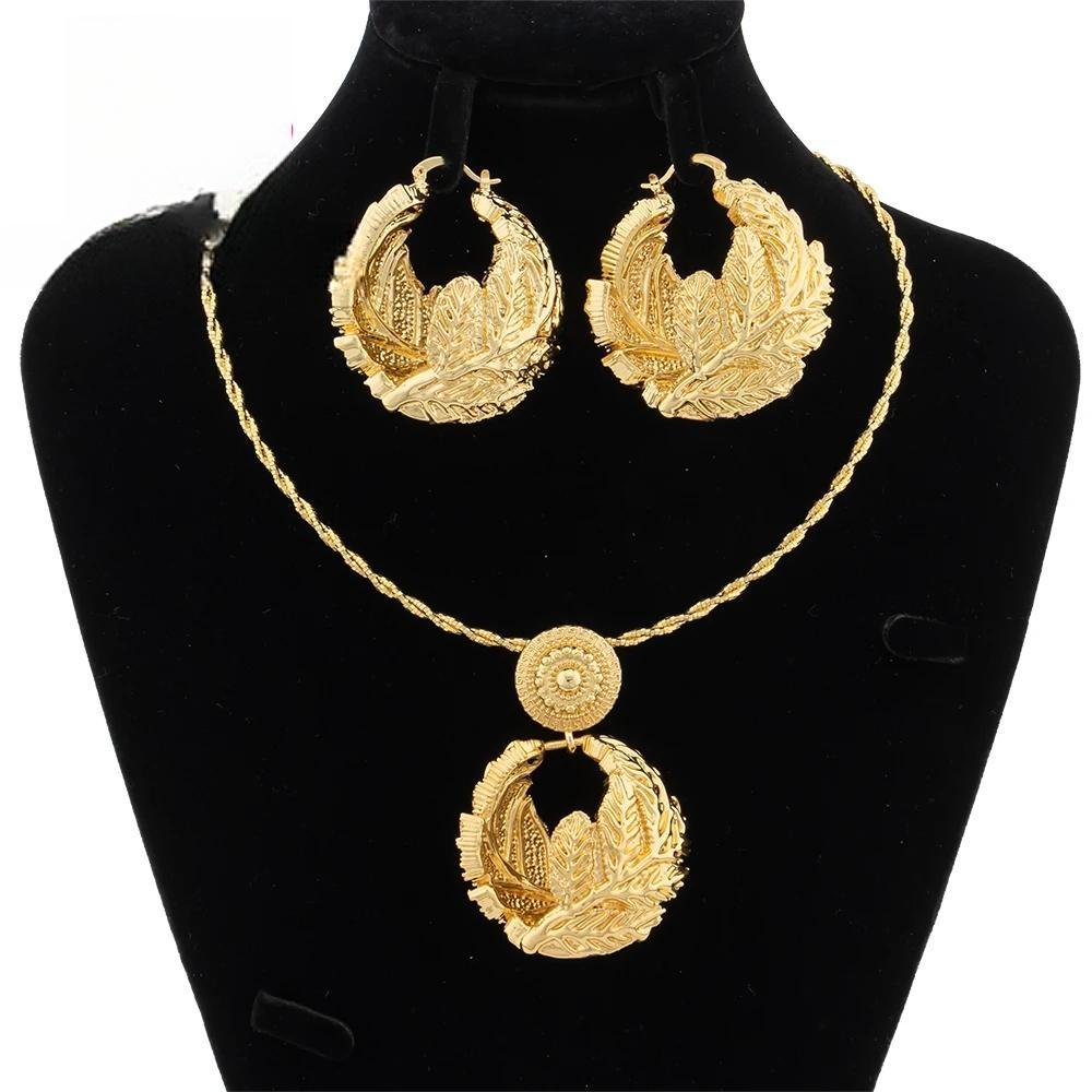 Jewelry Sets For Women Copper Pendant Necklace Earrings