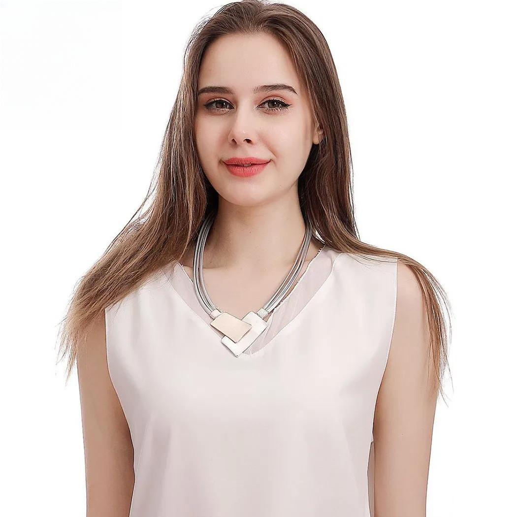 Fashion Chains Collares Necklace Valentines Day Suspension Geometry Pendants for Women