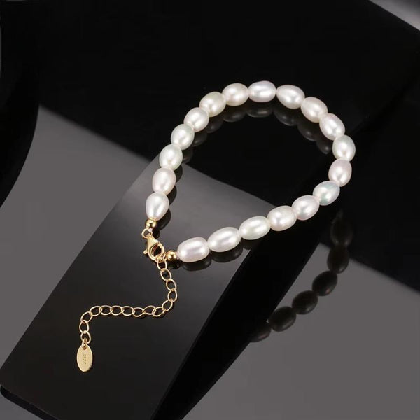 Natural Pearl Bracelets for Women 14K Gold 925 Sterling Silver Bracelets