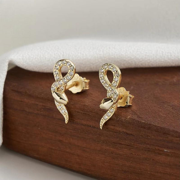 925 Silver Snake Stud Earring