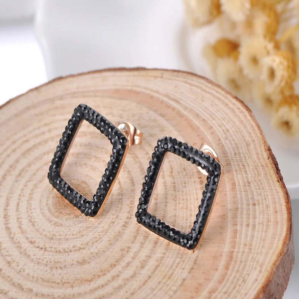 Trendy Stainless Steel Jewelry White/Black Clay Cystal Earrings