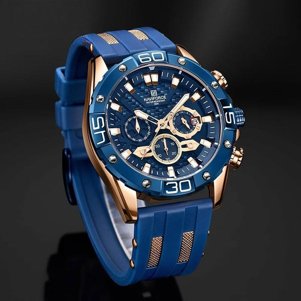 Men Military Waterproof Silicone Strap Sports Chronograph Quartz Wrist Watches