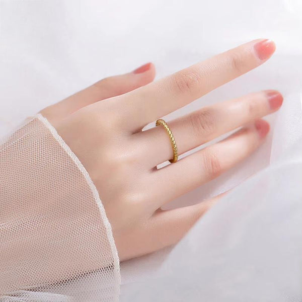 925 Sterling Silver Minimalism Twisted Braided Rings for Women