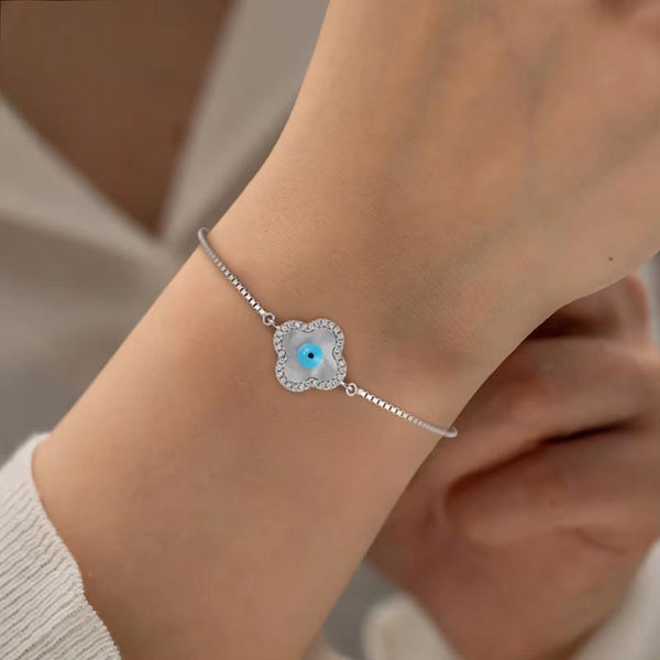 925 Sterling Silver Evil Eyes Bracelet for Women