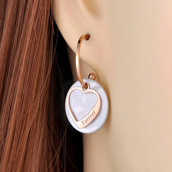 Trendy Titanium Stainless Steel Forever Heart Earrings