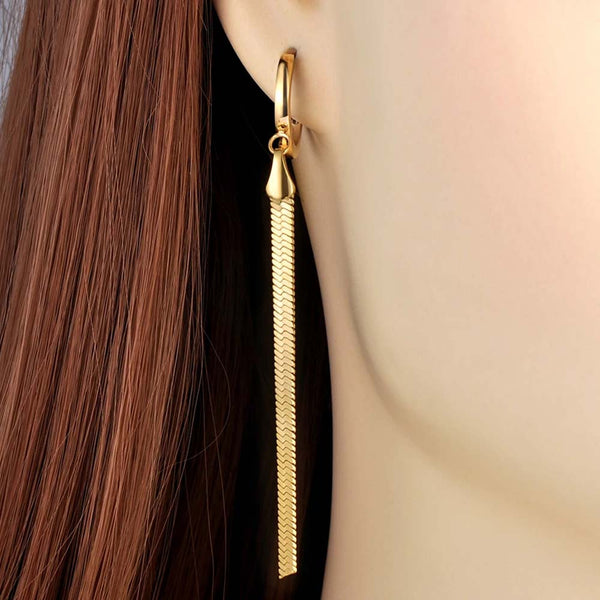 Titanium Stainless Steel Bohemia Party Tassel Earrings