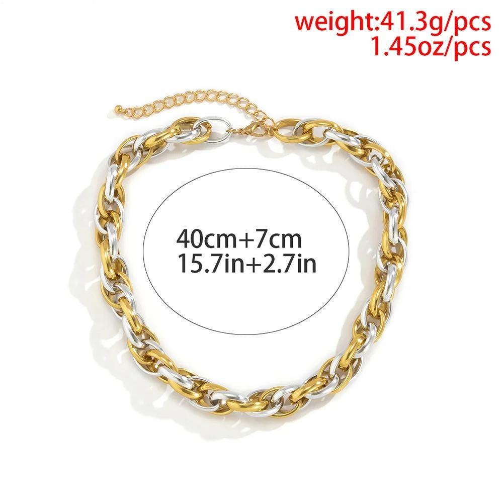 Trendy Chunky Choker Necklace for Women Punk Exaggerated Collar Chains Pendants