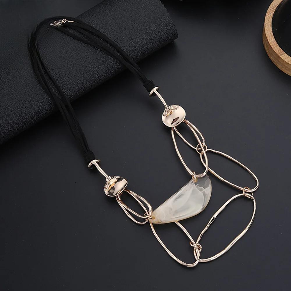 New Trendy Statement Neck Chokers Korean Fashion Geometric Pendant Necklace for Women