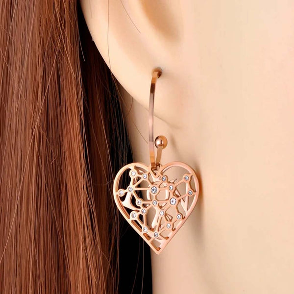 Trendy Titanium Stainless Steel CZ Crystal Wedding Earrings