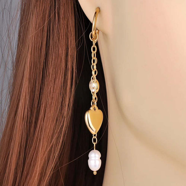 Freshwater Cultured Pearl Hoop Earrings For Women Girls