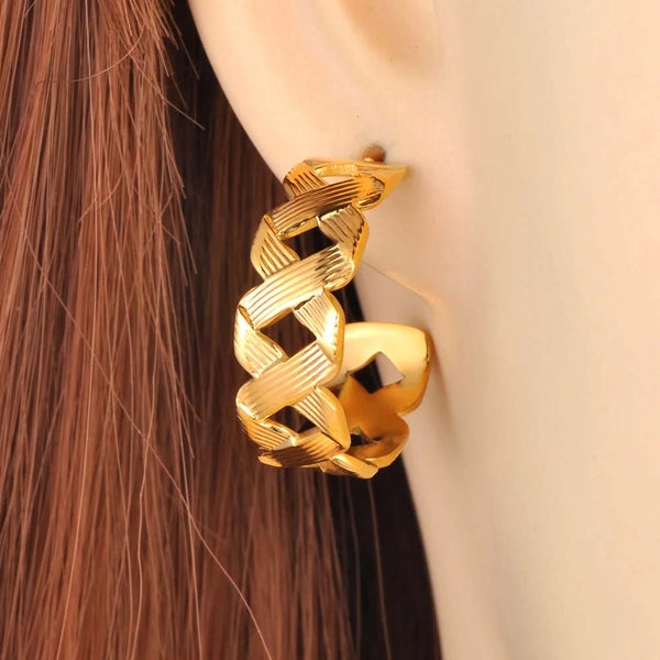 Fashion Stainless Steel Geometric intersect Earrings