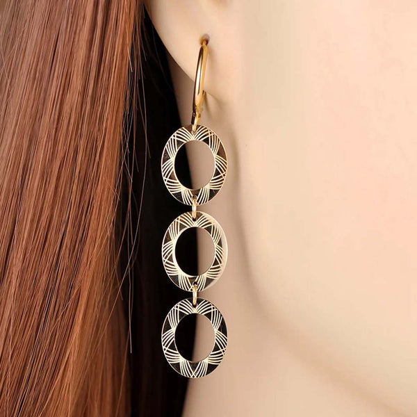 Trendy Titanium Stainless Steel Bohemia Party Dangle Earrings