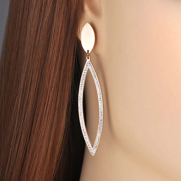 Trendy Stainless Steel Geometric Horse Eye Earrings