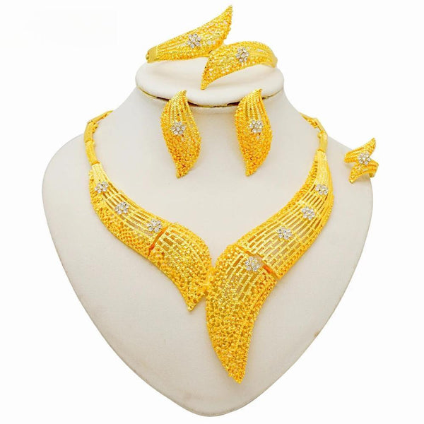 Luxury Dubai Gold Color Jewelry Sets African Indian Women Sets