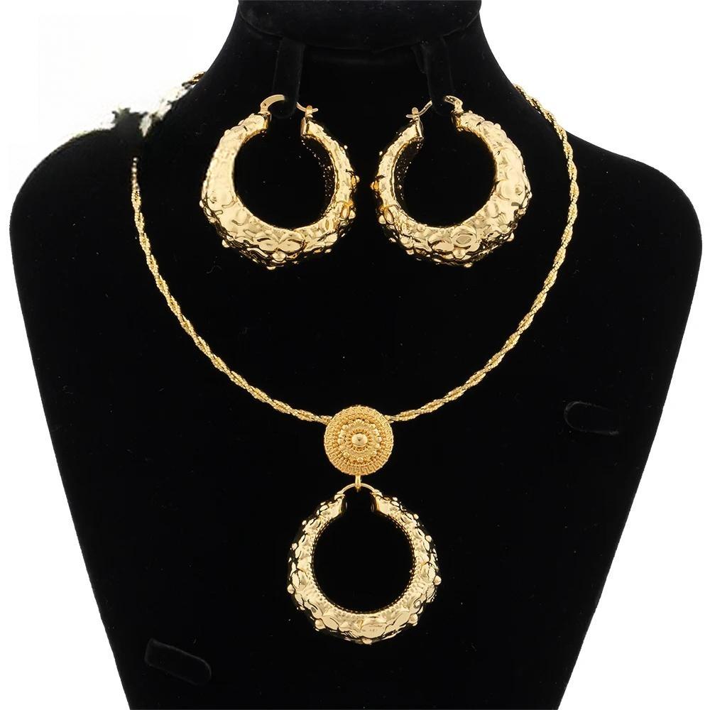 Jewelry Sets For Women Copper Pendant Necklace Earrings