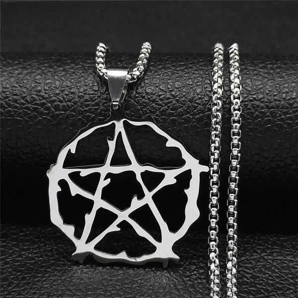 Witchcraft Branches Pentagram Stainless Steel Necklaces