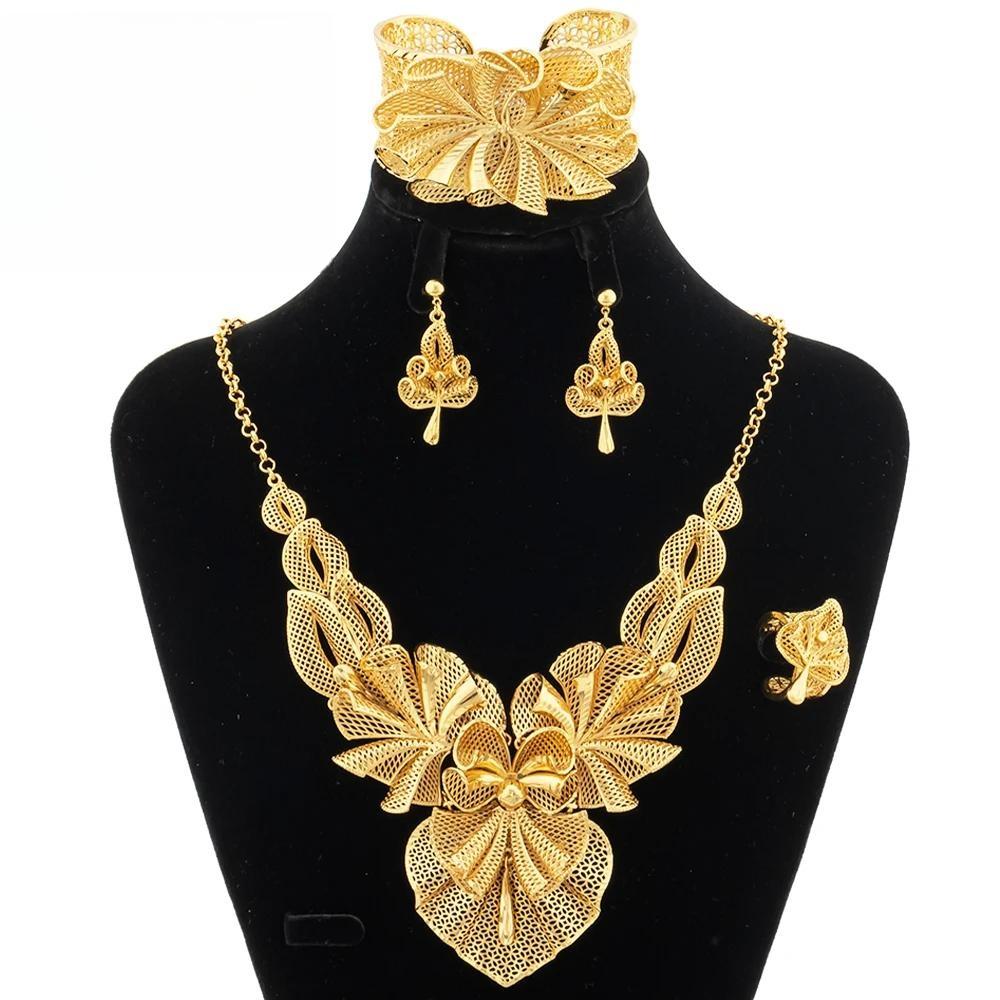 Necklace For Women Dubai Gold Plated Jewelry Set