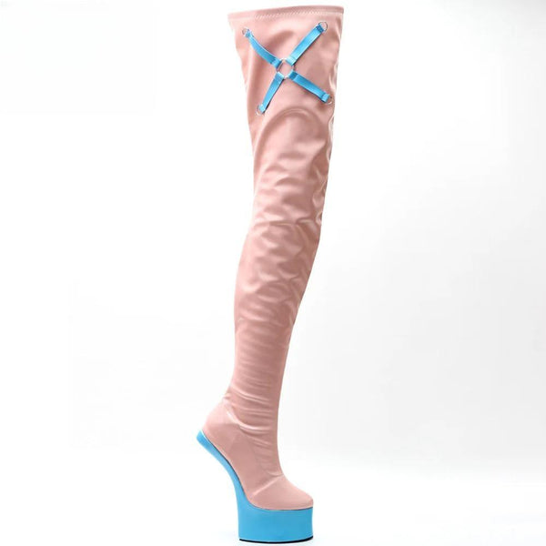 New Product 7inch High Heel Ponyplay Fetish Hoof Thigh High Boots